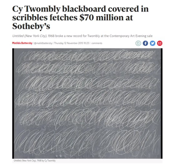 Article about a blackboard covered in scribbles fetches $70 million at Sotheby's